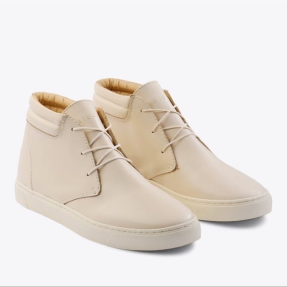Nisolo Cortez Mid Top Leather Men’s Sneaker Bone Gum Size 8 - Picture 1 of 8